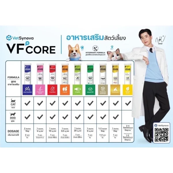 [30ซอง/กล่อง] VFcore แมวเลีย วิตามินแมว อาหารเสริม ไลซีน วิตามินรวม 12g - Image 2