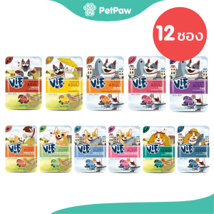 [12 ซอง] VIF Dog (Felina Canino) อาหารเปียก สำหรับสุนัข รวมทุกรสชาติ ขนาด 75 g.