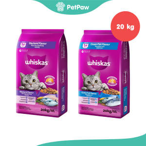 Whiskas วิสกัส อาหารแมว แมวโต รวมทุกสูตร ขนาด 20kg